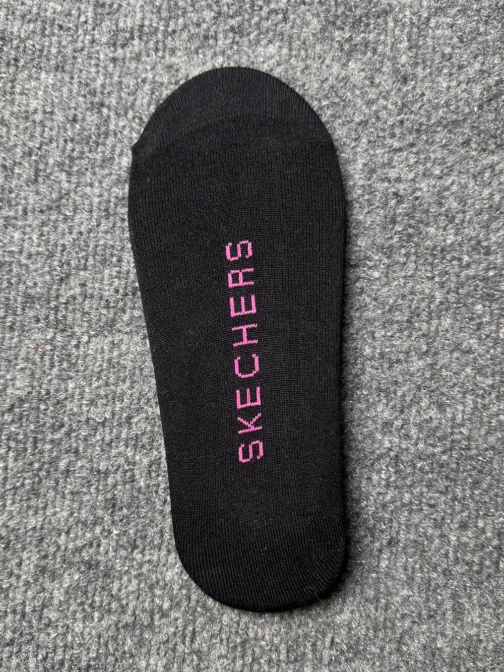 Skechers Unisex No Show Liner Socks Black Pink Logo New Fit US 7-10 1 Pair